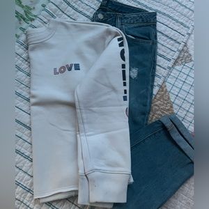 Big Girls loose fit jeans & sweater, by GAP, Size 12